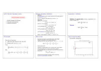 E [ X ] =  X  1 ( a ) := {    | X (  ) = a } . a  Pr [ X = a ] .  3. Important