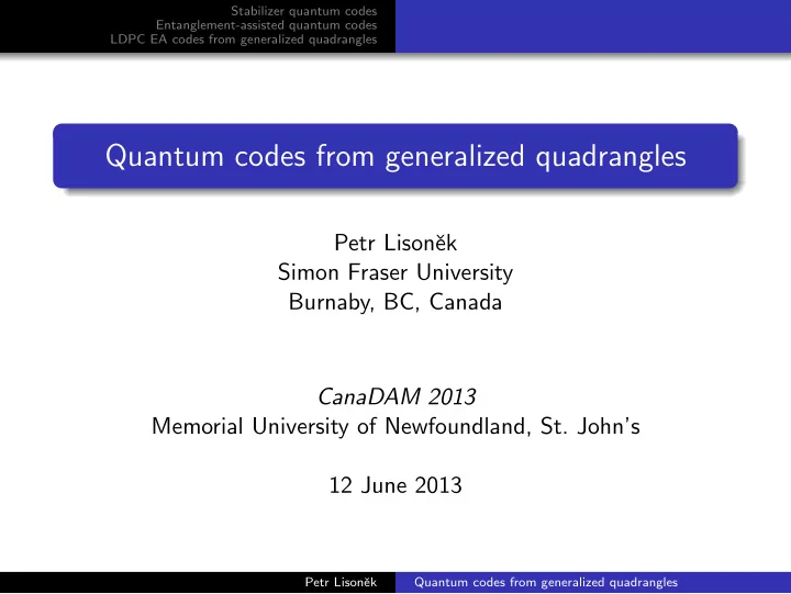 quantum codes from generalized quadrangles