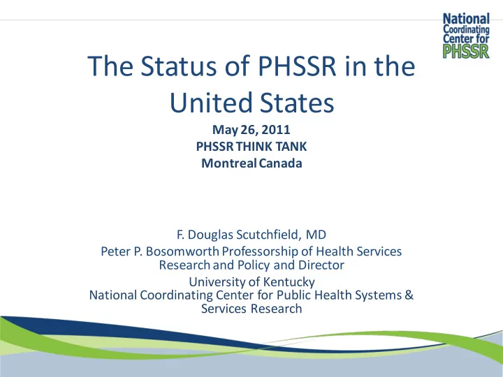 the status of phssr in the united states