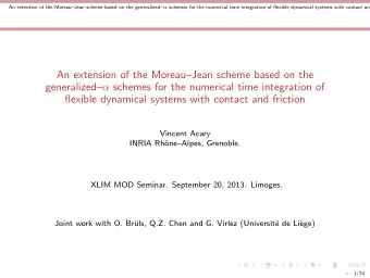 An extension of the MoreauJean scheme based on the generalized  schemes for the numerical