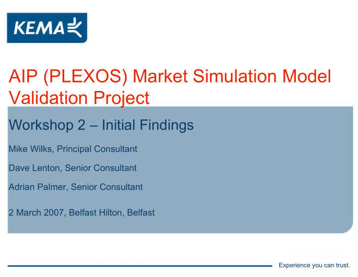 aip plexos market simulation model validation project