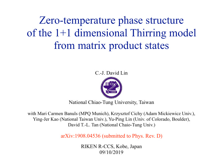 zero temperature phase structure of the 1 1 dimensional