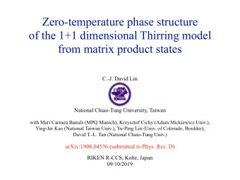 Zero-temperature phase structure  of the 1+1 dimensional Thirring model  from matrix product states