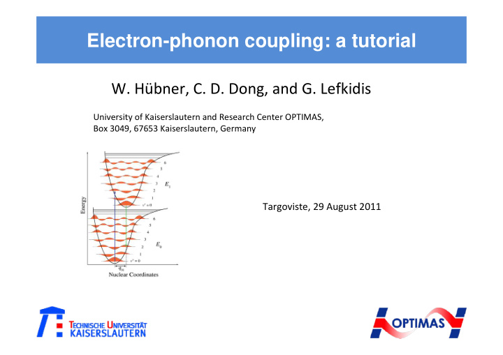 electron phonon coupling a tutorial