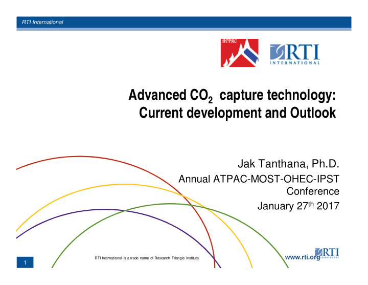 advanced co 2 capture technology current development and