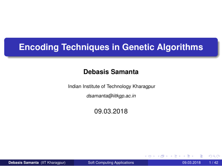 encoding techniques in genetic algorithms
