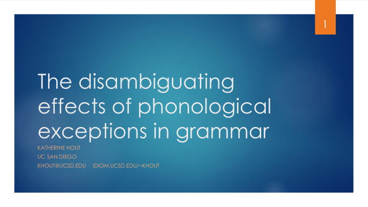 effects of phonological