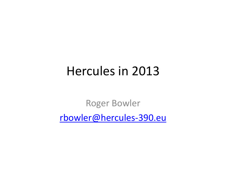 hercules in 2013