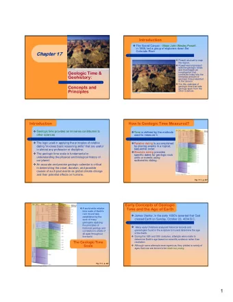 1  James Hutton and the  James Hutton and the  Recognition of Geologic Time  Recognition of