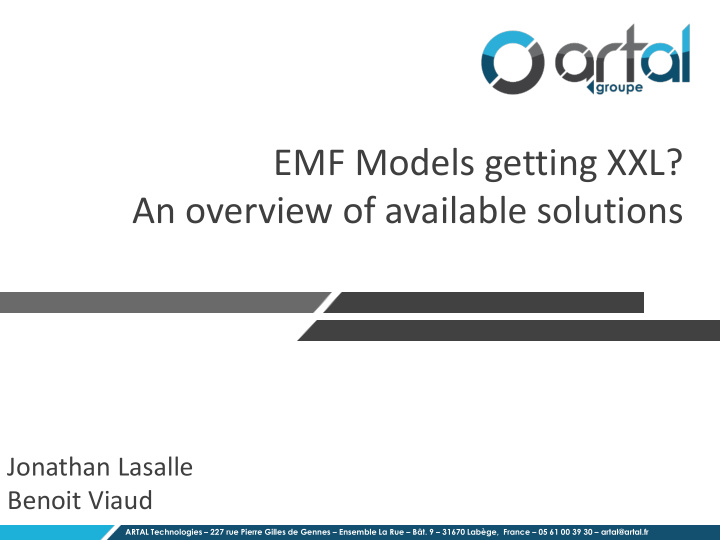 emf models getting xxl an overview of available solutions