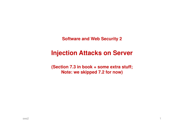 injection attacks on server