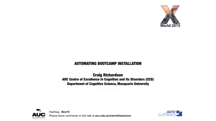 automating bootcamp installation craig richardson