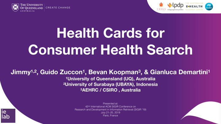 health cards for consumer health search