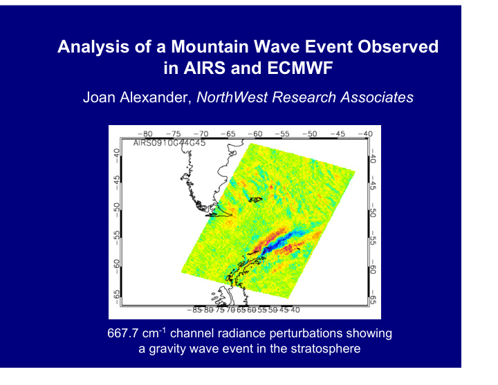 analysis of a mountain wave event observed in airs and