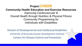 Project CHEER  Community Health Education and Exercise Resources  Improving Cardiovascular &amp;