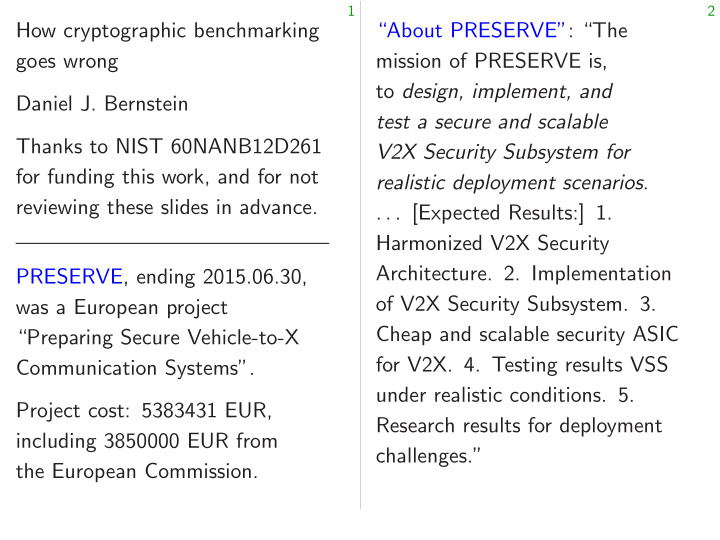 how cryptographic benchmarking about preserve the goes