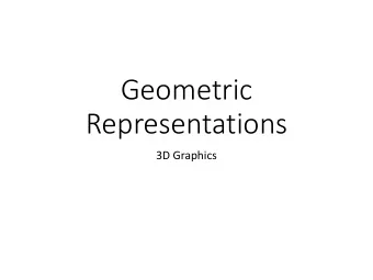 Geometric  Representations  3D Graphics  Motivation  Geometric representation  What do we want