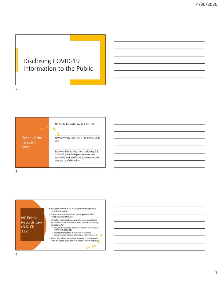disclosing covid 19 information to the public