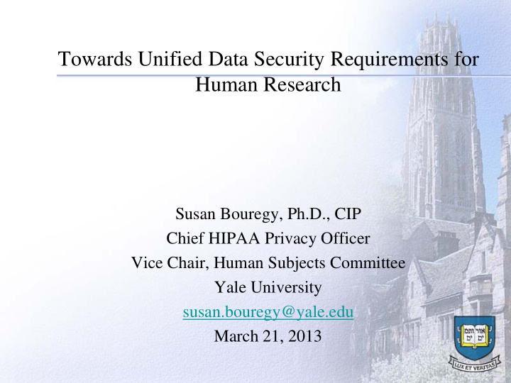 towards unified data security requirements for human