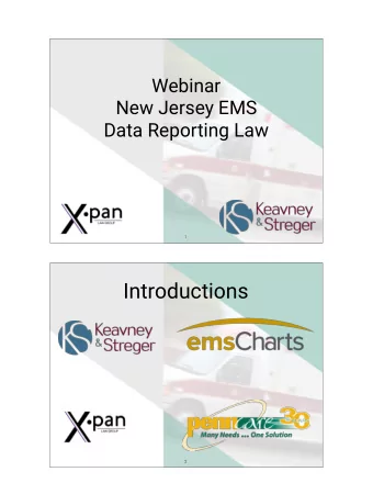 Introductions  2  New Jersey State  Office of EMS  Agencies have a responsibility to comply with