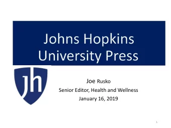 Agenda  Introductions  Personal Bio  About the Press  Books Division: Focus on