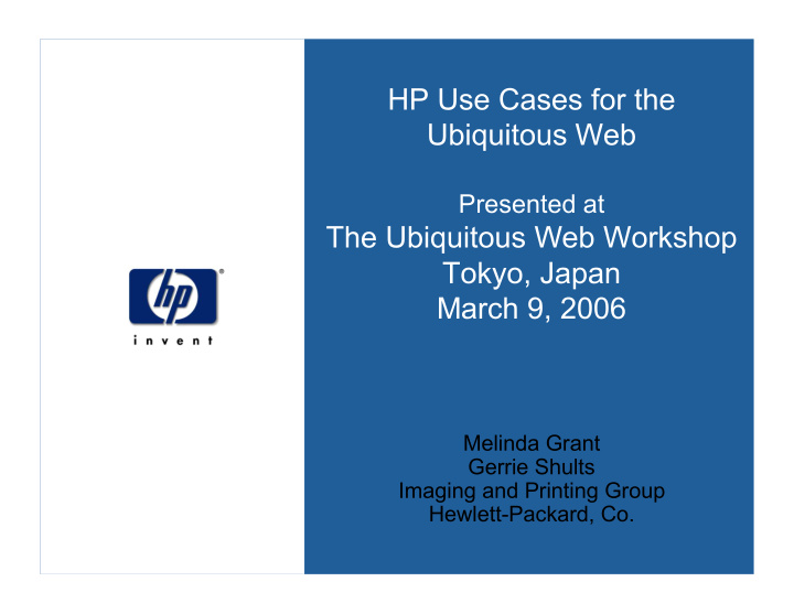 hp use cases for the ubiquitous web