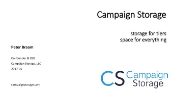 Campaign  gn S  Stor  orage  stor  orage f  for  or tiers  space  ce f  for  or everything  Peter