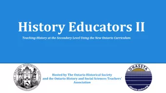 OHS Webinar  Historical Thinking  Sept. 30, 2014  Risa Gluskin  Scott Pollock  Plan