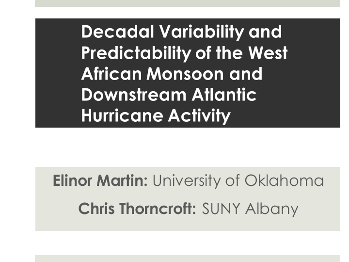 decadal variability and predictability of the west