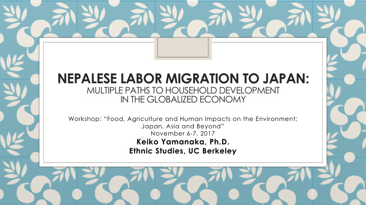 nepalese labor migration to japan