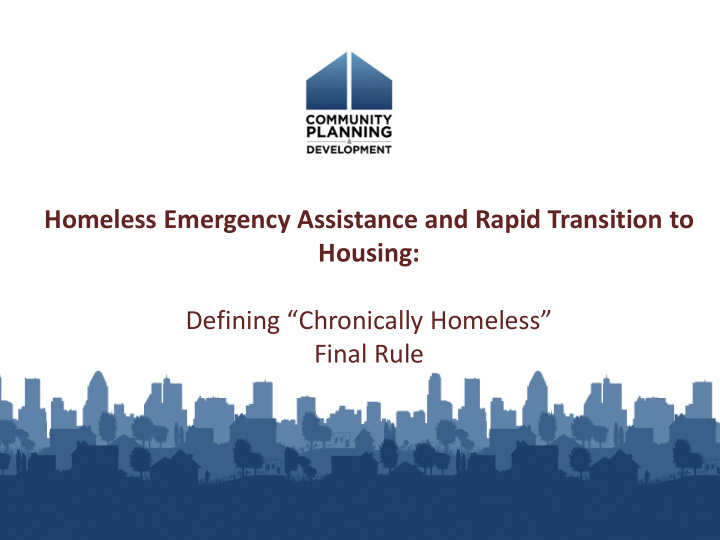 homeless emergency assistance and rapid transition to