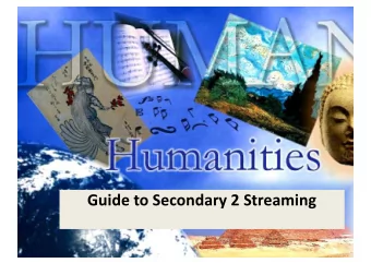 Guide to Secondary 2 Streaming  Social Studies 2267/1  Content Coverage  Issue 1: Exploring