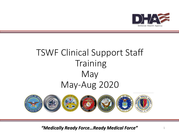 tswf clinical support staff training may may aug 2020