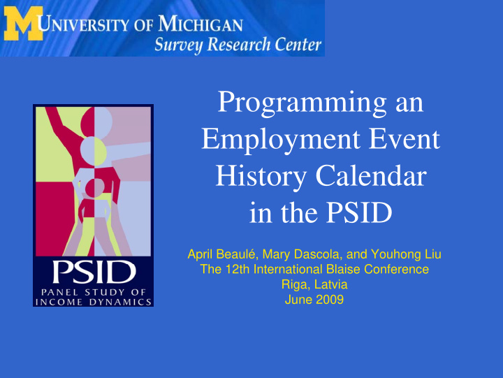 programming an employment event history calendar in the
