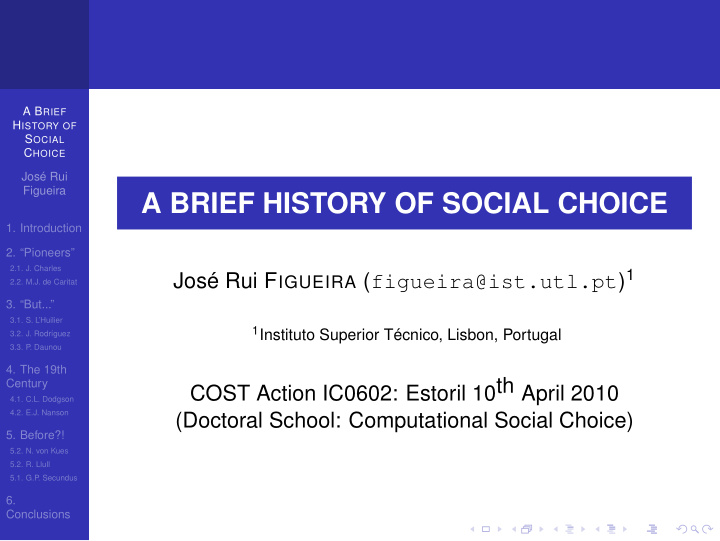 a brief history of social choice