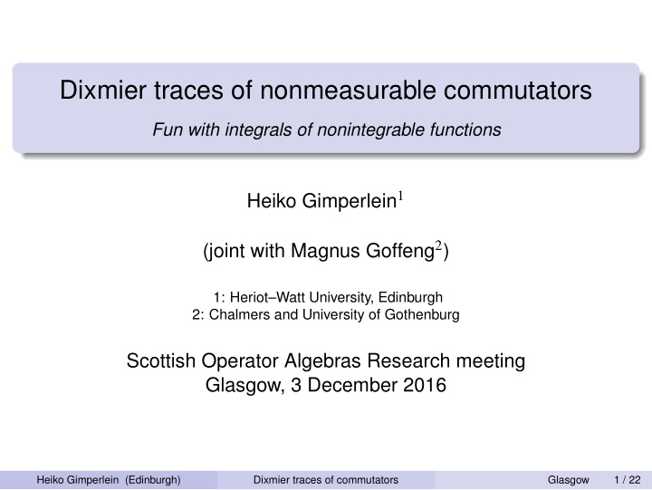 dixmier traces of nonmeasurable commutators