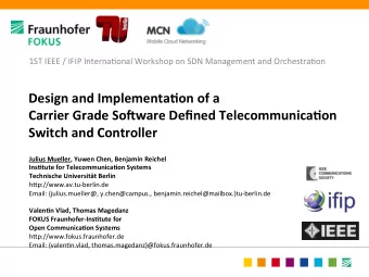 Design  and  Implementa/on  of  a      Carrier  Grade  So6ware  Defined