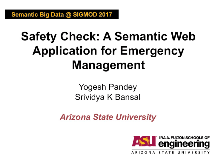 safety check a semantic web application for emergency