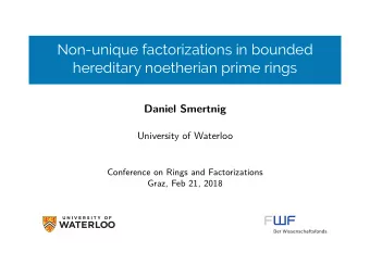 Non-unique factorizations in bounded  hereditary noetherian prime rings  Daniel Smertnig