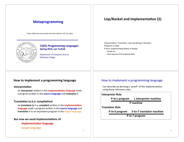 lisp racket and implementacon 2 metaprogramming