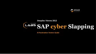 SAP cyber Slapping  A  Penetra2on  Testers  Guide  CALL  TRANSACTION  SUIM  Dave
