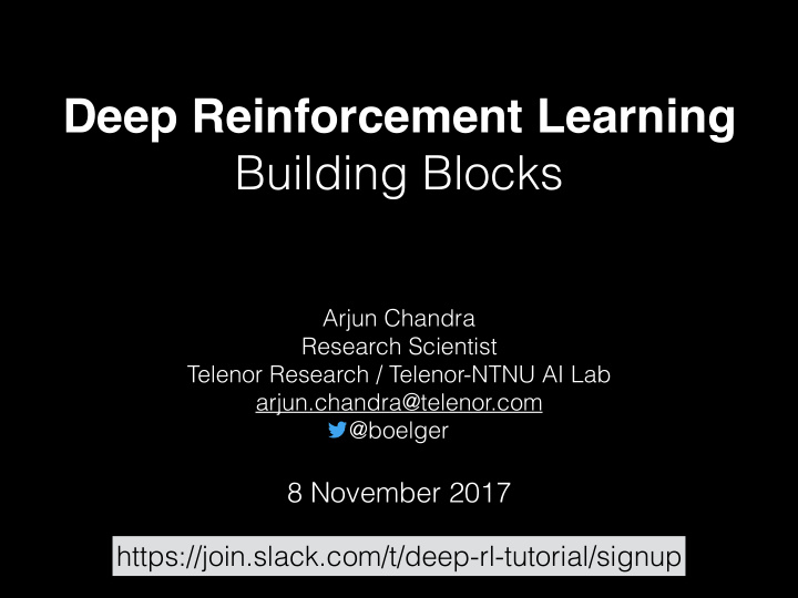 deep reinforcement learning building blocks