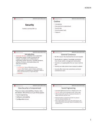Security    Introduc*on    How  security  is  compromised    Security