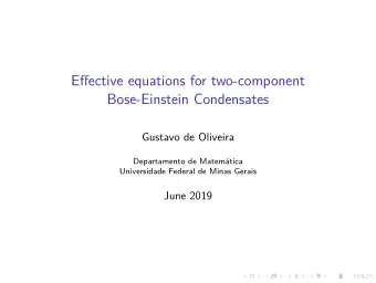 Effective equations for two-component  Bose-Einstein Condensates  Gustavo de Oliveira  Departamento