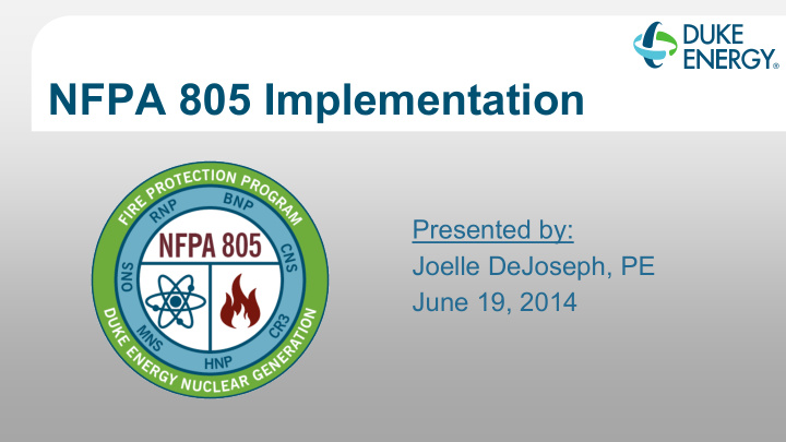 nfpa 805 implementation