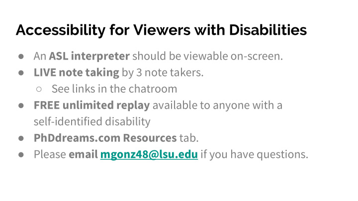 accessibility for viewers with disabilities