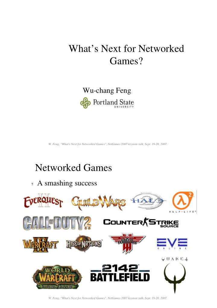 what s next for networked games