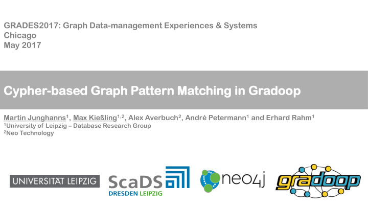 cy cypher pher based based graph ph pattern ttern ma matc