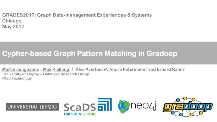 cy cypher pher based based graph ph pattern ttern ma matc