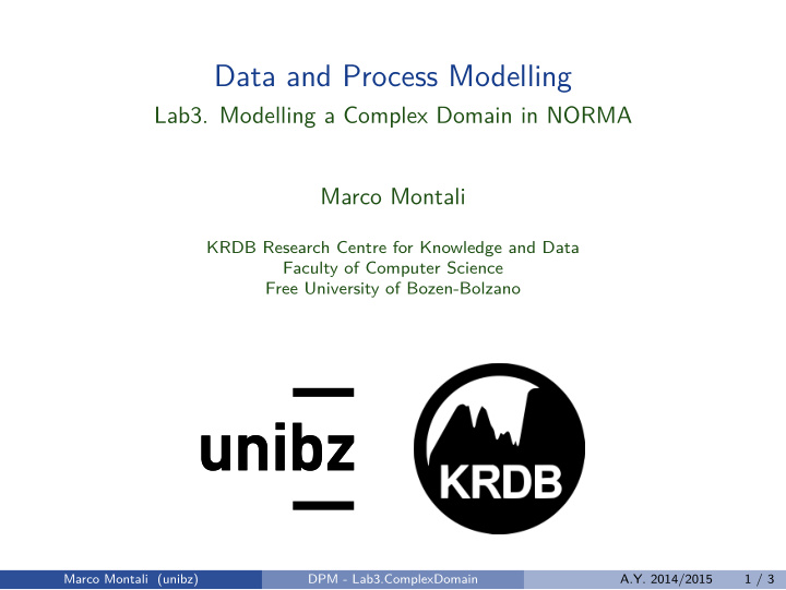 data and process modelling